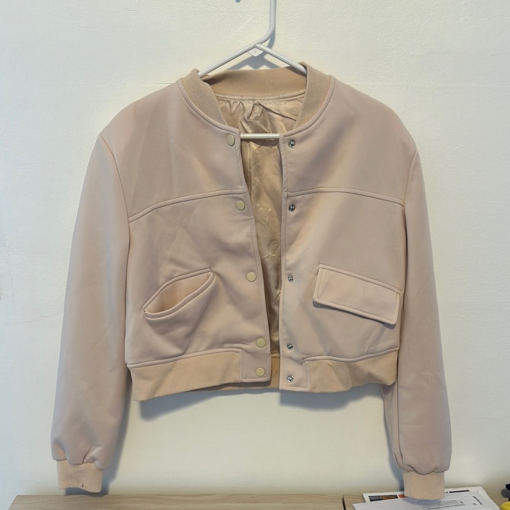 Women's Cream Bomber Jacket